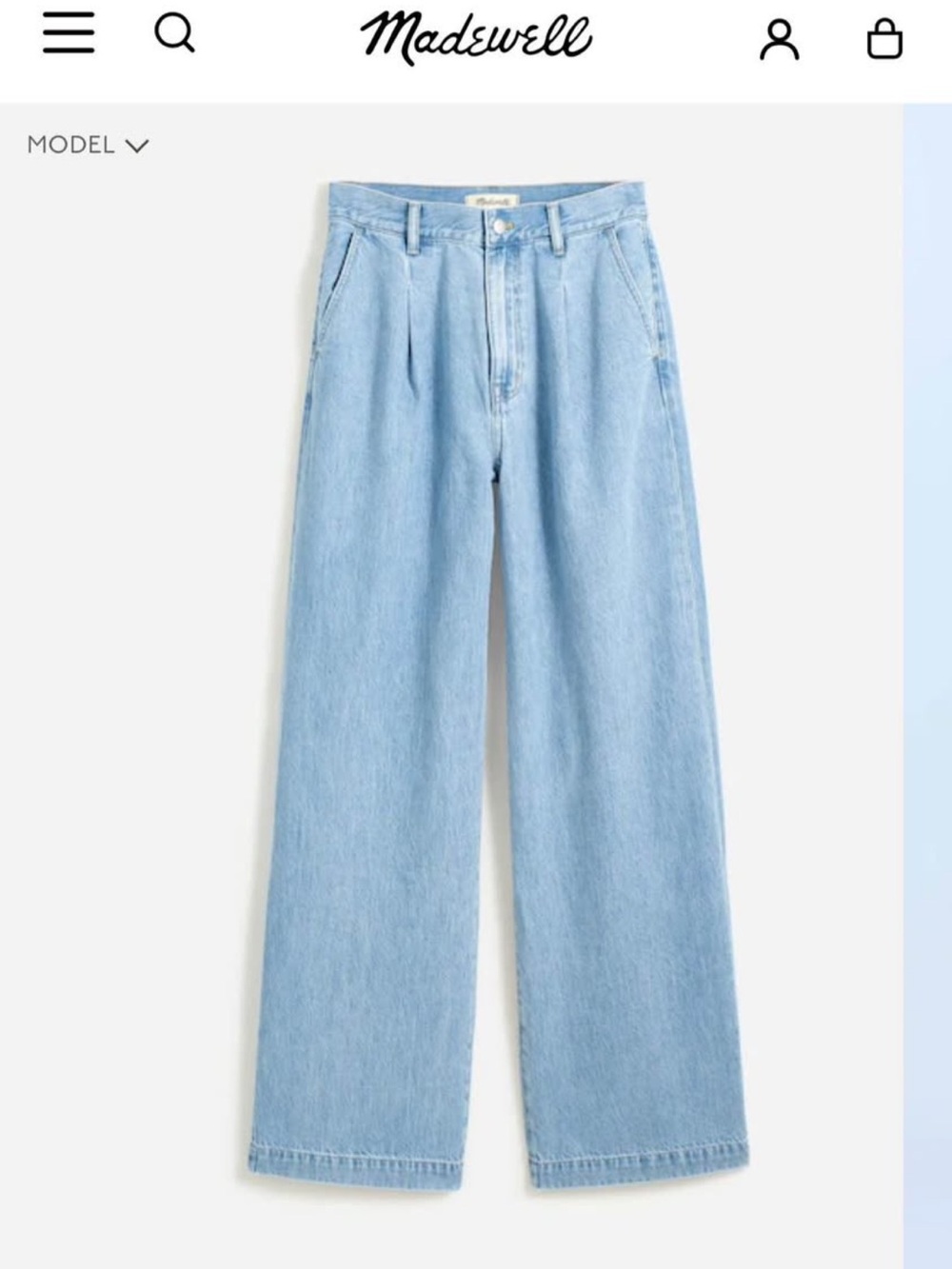 Madewell super soft Harlow high waist wide jeans